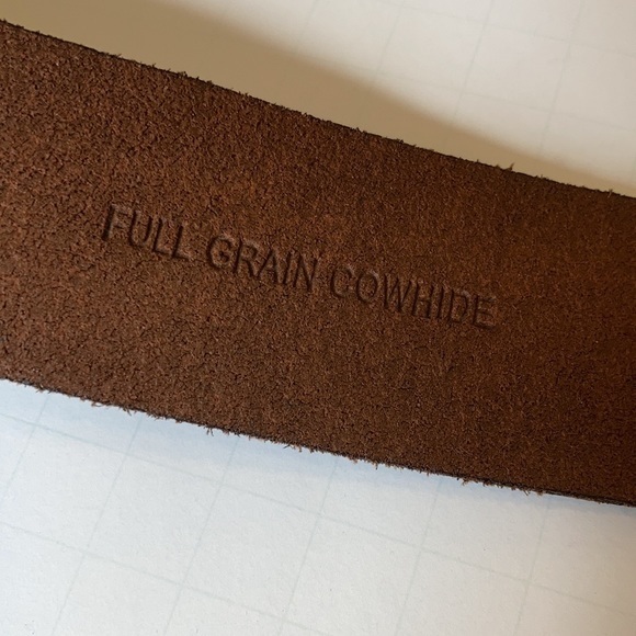 Fossil Brown Leather Gator Belt Size 32 - Picture 6 of 6